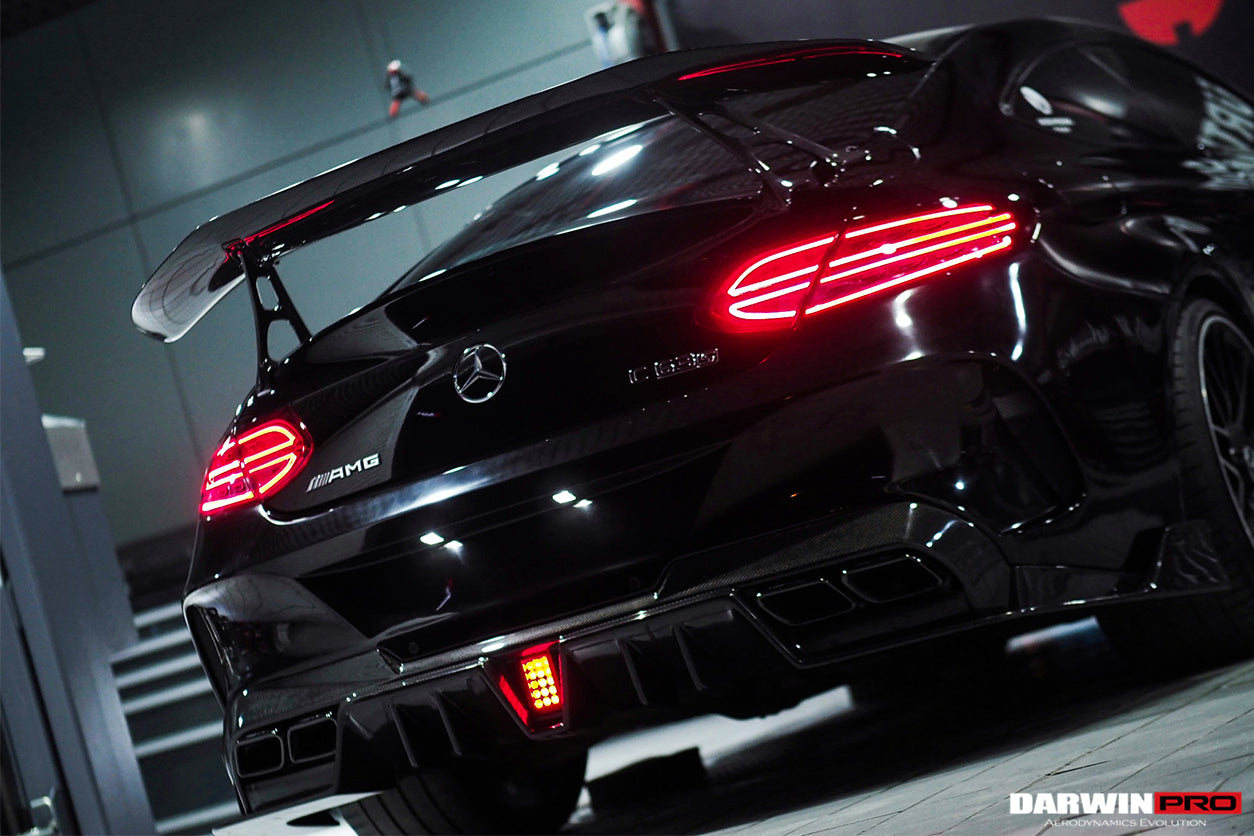 2015-2018 Mercedes Benz C-Class Coupe IMP Performance Partial Carbon Fiber Rear Bumper - DarwinPRO Aerodynamics