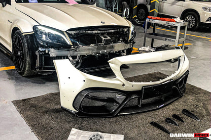 2015-2021 Mercedes Benz W205 C63/S AMG Coupe IMP Performance Partial Carbon Fiber Front Bumper - DarwinPRO Aerodynamics