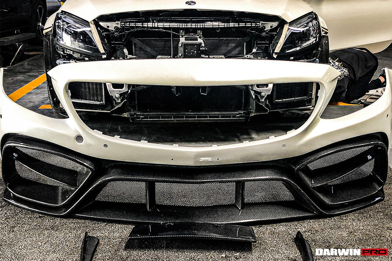 2015-2021 Mercedes Benz W205 C63/S AMG Coupe IMP Performance Partial Carbon Fiber Front Bumper - DarwinPRO Aerodynamics