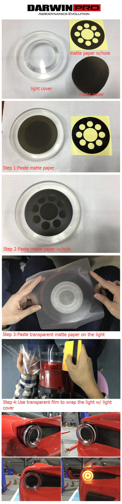 2010-2015 Ferrari 458 Coupe/Spider BKSS Style Tail Light Cover - DarwinPRO Aerodynamics