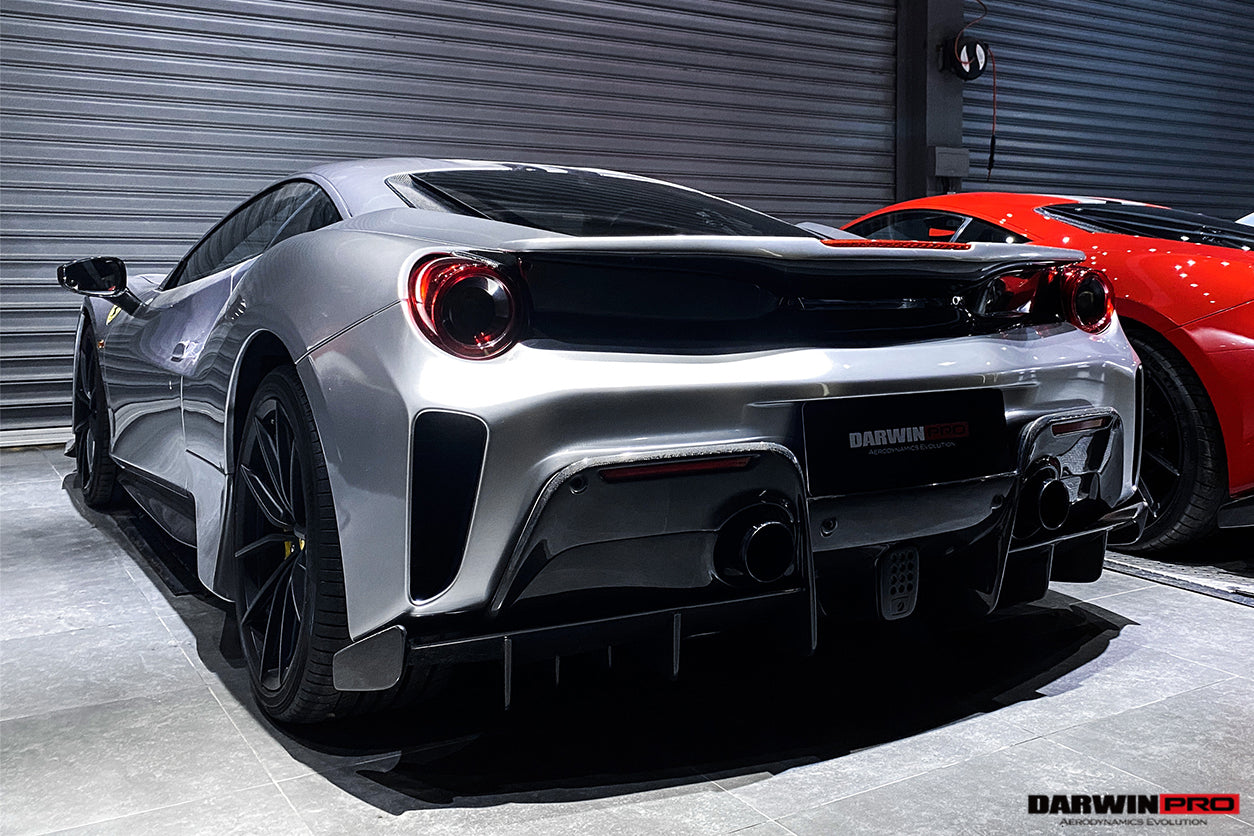 2015-2020 Ferrari 488 GTB Pista Style Rear Bumper & Wing - DarwinPRO Aerodynamics