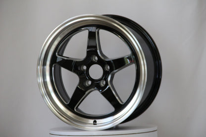E101 Black Machined Lip 18x8.0 ET30 5x114.3 - Square Set (4 Wheels)