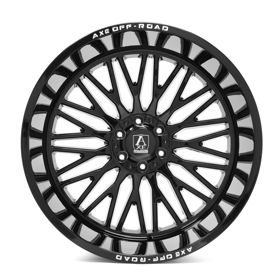 AXE WHEELS KRATOS GLOSS BLACK 24x14 ET-76 5x127 (Square Set of 4)
