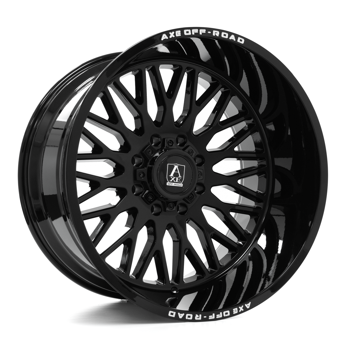 AXE WHEELS KRATOS GLOSS BLACK 24x14 ET-76 8x180 (Square Set of 4)