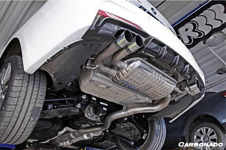 2013-2019 BMW 3 Series F30 F35 MP Style Carbon Fiber Qual Exhaust Rear Lip (For M-Tech Only) - Carbonado Aero
