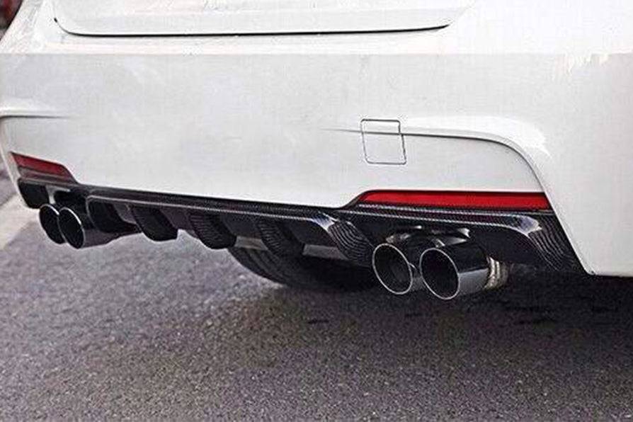 2013-2019 BMW 3 Series F30 F35 MP Style Carbon Fiber Qual Exhaust Rear Lip (For M-Tech Only) - Carbonado