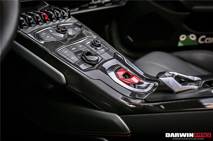 2015-2022 Lamborghini Huracan LP610/LP580 Autoclave Carbon Fiber Center Console Border Trim - DarwinPRO Aerodynamics
