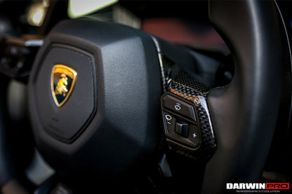 2015-2022 Lamborghini Huracan LP610/LP580 Autoclave Carbon Fiber Center Steering Wheel Trim - DarwinPRO Aerodynamics