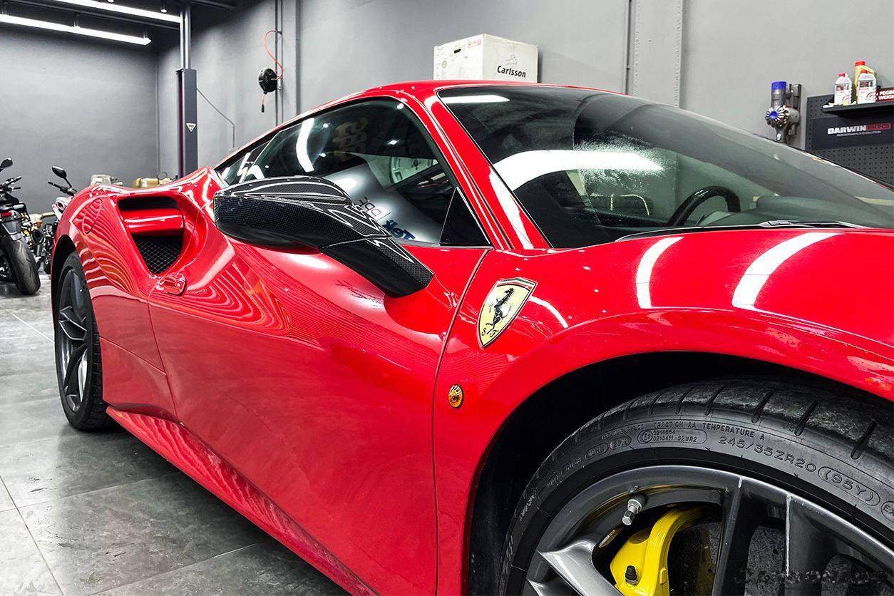 2015-2020 Ferrari 488 GTB Spyder OE Style Carbon Fiber Mirror Repalcement - Carbonado