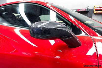 2015-2020 Ferrari 488 GTB Spyder OE Style Carbon Fiber Mirror Repalcement - Carbonado Aero