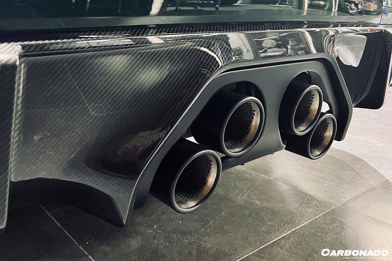 2021-UP BMW M4 G82/G83 MP Style Carbon Fiber Middle Rear Lip with Caps - Carbonado Aero