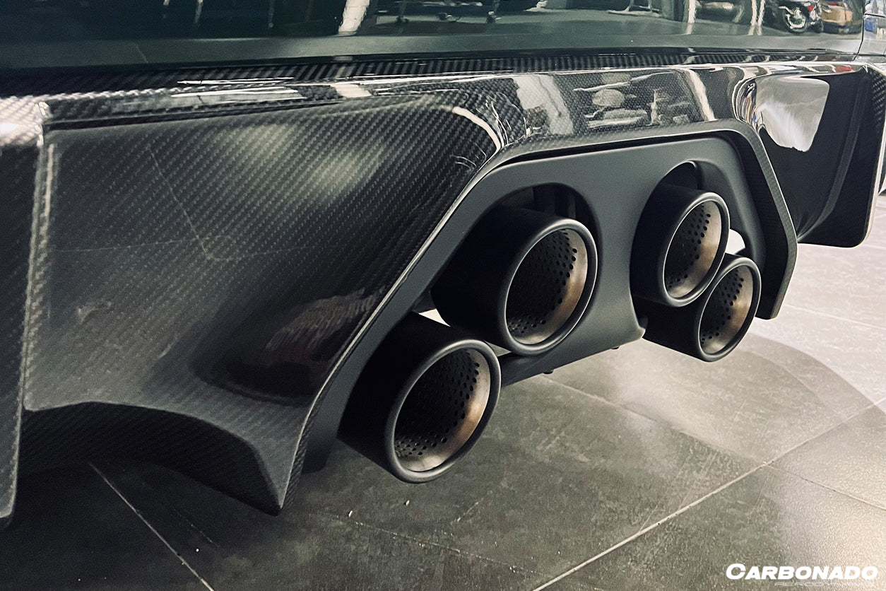 2021-UP BMW M3 G80 MP Style DRY Carbon Fiber Middle Rear Lip with Caps - Carbonado