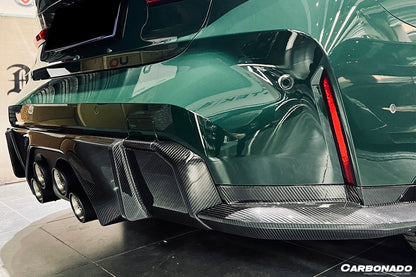 2021-UP BMW M3 G80 MP Style DRY Carbon Fiber Middle Rear Lip with Caps - Carbonado