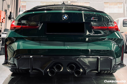 2021-UP BMW M3 G80 MP Style DRY Carbon Fiber Middle Rear Lip with Caps - Carbonado