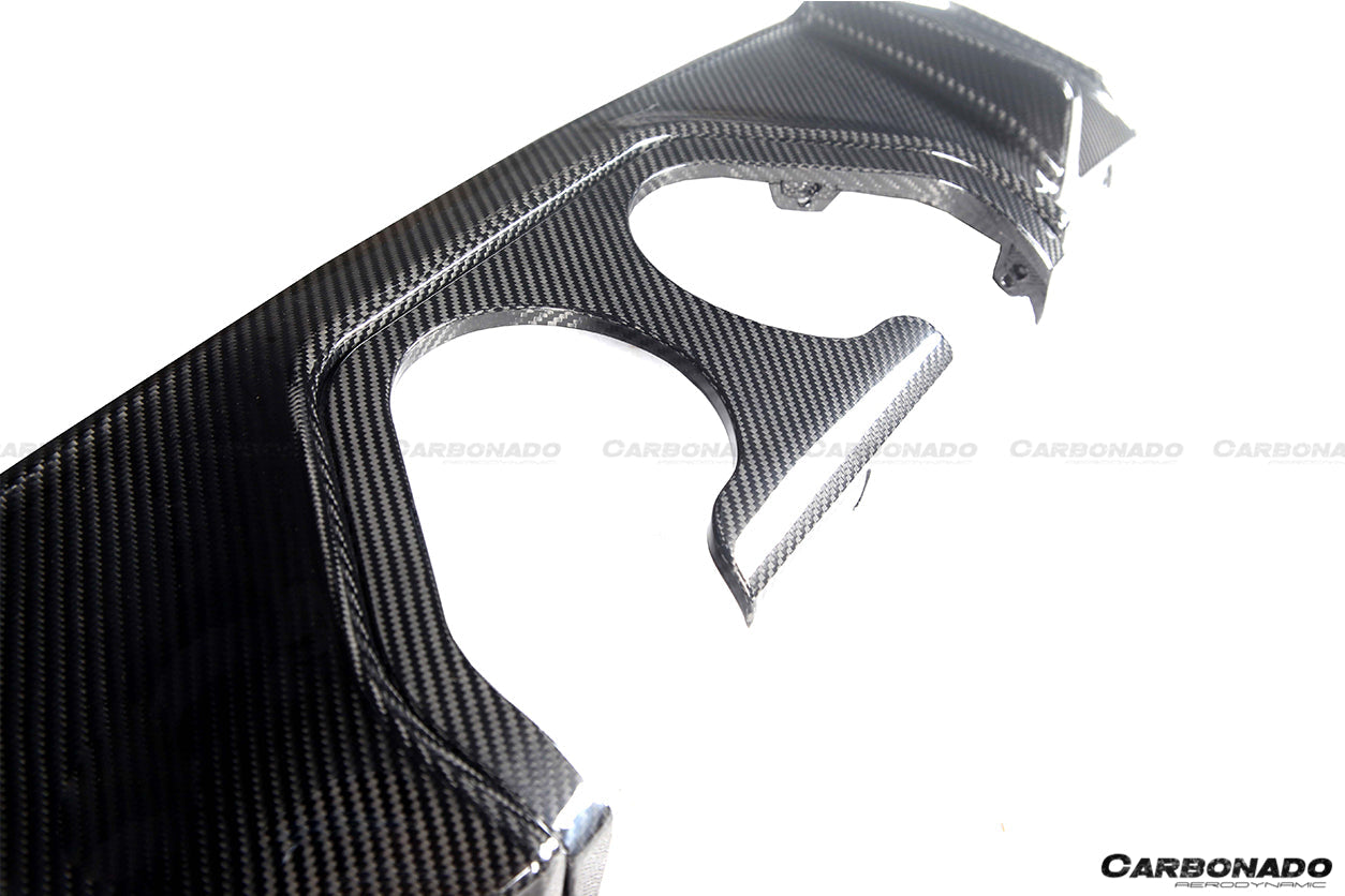 2021-UP BMW M3 G80 MP Style DRY Carbon Fiber Middle Rear Lip with Caps - Carbonado