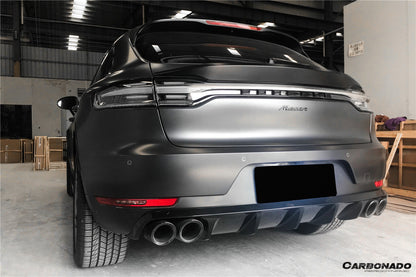 2018-2021 Porshe Macan/S TA Style Carbon Fiber Rear Lip - Carbonado