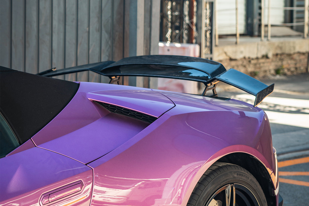 2015-2025 Lamborghini Huracan LP610 & LP580 & EVO & Tecnica MD Style Carbon Fiber Trunk Spoiler with Base - Carbonado
