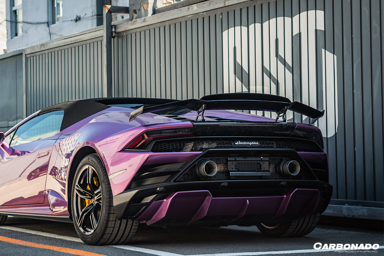2015-2020 Lamborghini Huracan LP610/LP580 MD Style Carbon Fiber Trunk Spoiler w/ Base - Carbonado