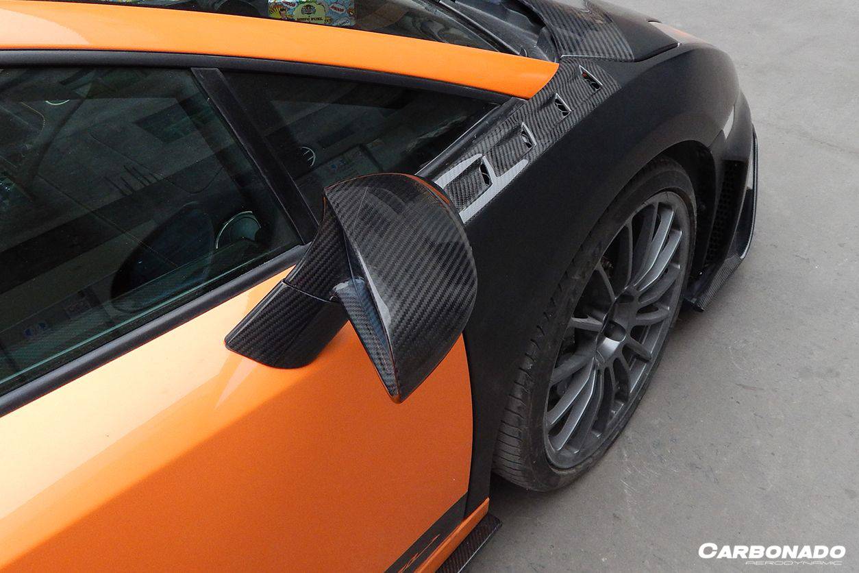 2009-2014 Lamborghini Gallardo LP570 OEM Style Carbon Fiber Mirror Cover Replacement - Carbonado Aero