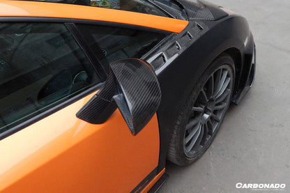 2009-2014 Lamborghini Gallardo LP570 OEM Style Carbon Fiber Mirror Cover Replacement - Carbonado Aero