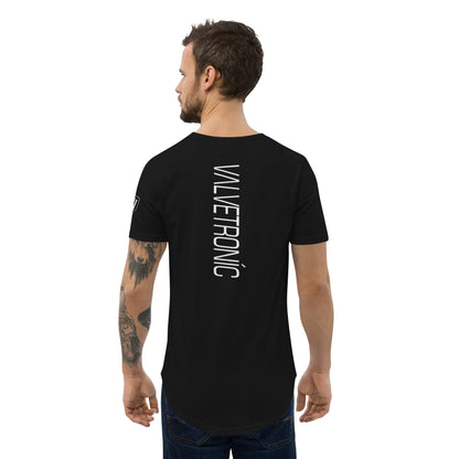 Valvetronic Design Valvetronic Men's Curved Hem T-Shirt white text