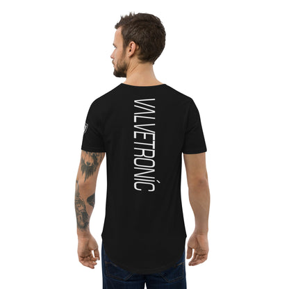 Valvetronic Design Valvetronic Men's Curved Hem T-Shirt white text
