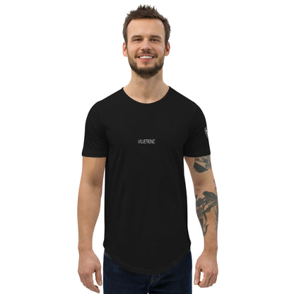 Valvetronic Design Valvetronic Men's Curved Hem T-Shirt white text
