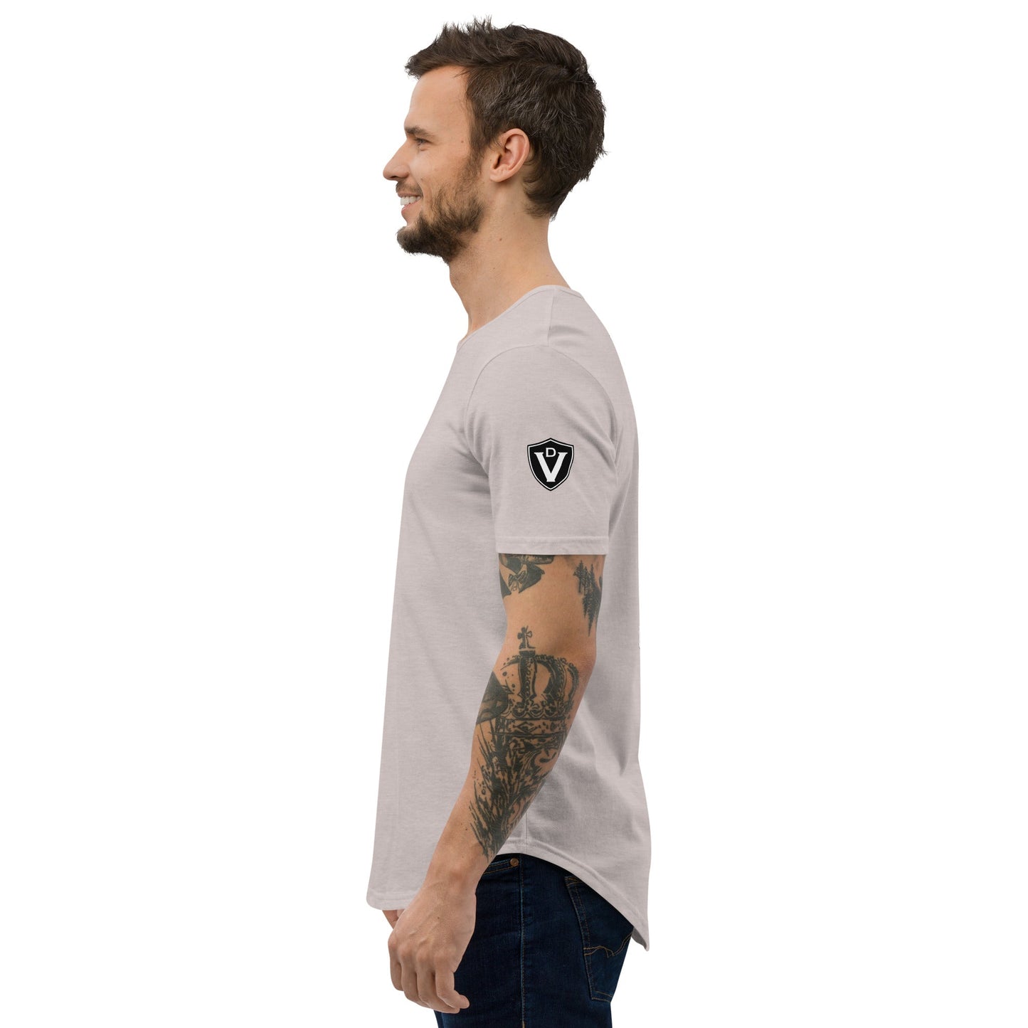 Valvetronic Design Valvetronic Men's Curved Hem T-Shirt white text