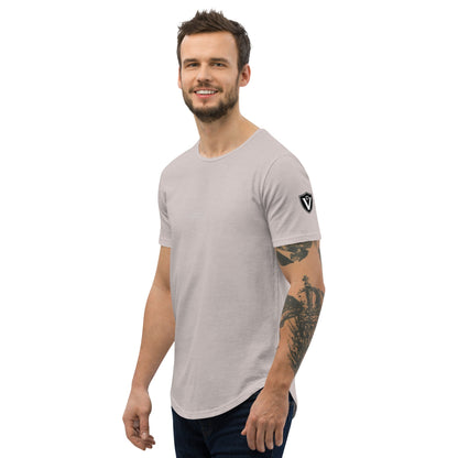 Valvetronic Design Valvetronic Men's Curved Hem T-Shirt white text