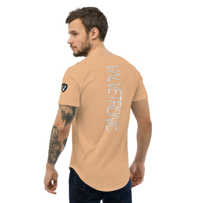 Valvetronic Design Valvetronic Men's Curved Hem T-Shirt white text