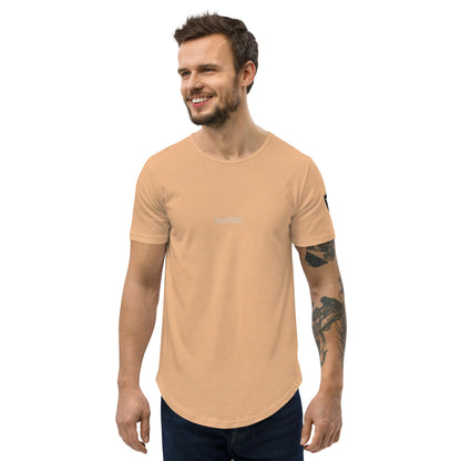 Valvetronic Design Valvetronic Men's Curved Hem T-Shirt white text
