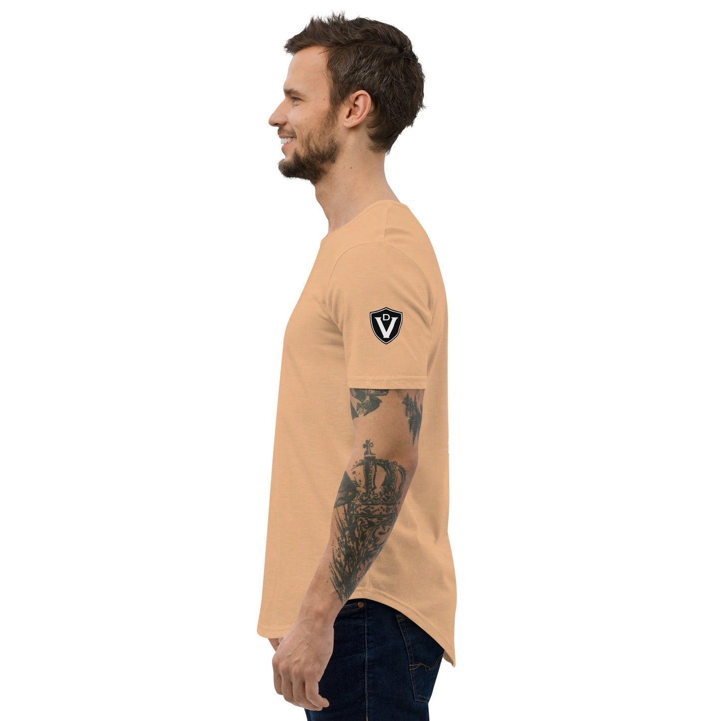 Valvetronic Design Valvetronic Men's Curved Hem T-Shirt white text