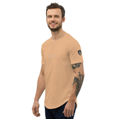 Valvetronic Design Valvetronic Men's Curved Hem T-Shirt white text