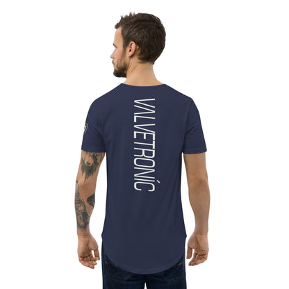 Valvetronic Design Valvetronic Men's Curved Hem T-Shirt white text