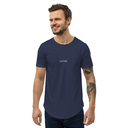 Valvetronic Design Valvetronic Men's Curved Hem T-Shirt white text