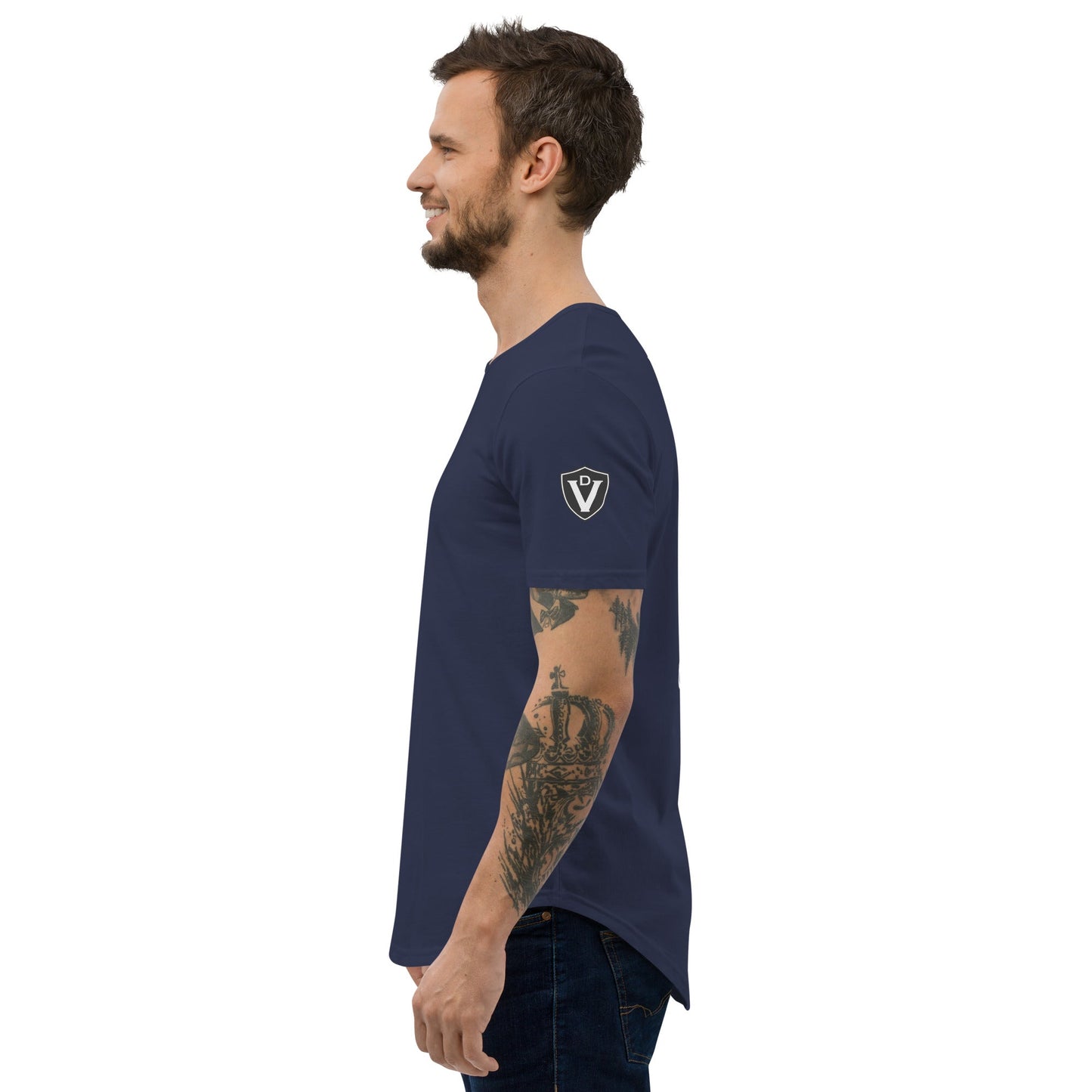 Valvetronic Design Valvetronic Men's Curved Hem T-Shirt white text