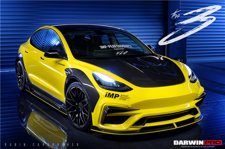 2017-2020 Tesla Model 3 IMPII Performance Partial Carbon Fiber Full Body Kit - DarwinPRO Aerodynamics