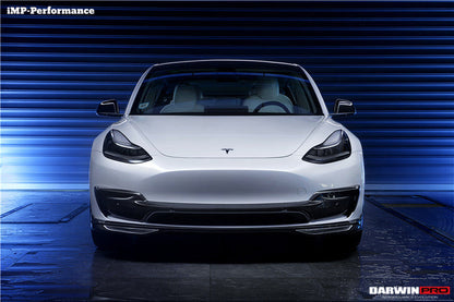 2017-2023 Tesla Model 3 IMP Performance Carbon Fiber Middle Front Lip - DarwinPRO Aerodynamics