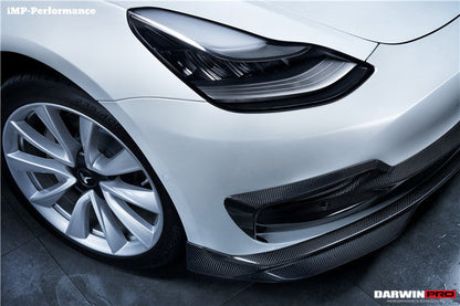 2017-2023 Tesla Model 3 IMP Performance Carbon Fiber Front Lip - DarwinPRO Aerodynamics