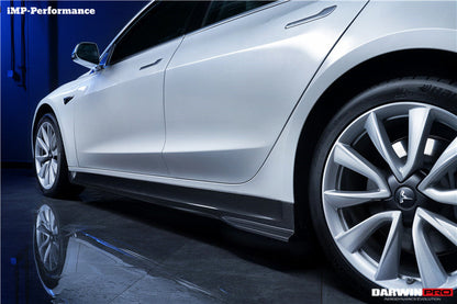 2017-2023 Tesla Model 3 IMP Performance Carbon Fiber Side Skirts - DarwinPRO Aerodynamics