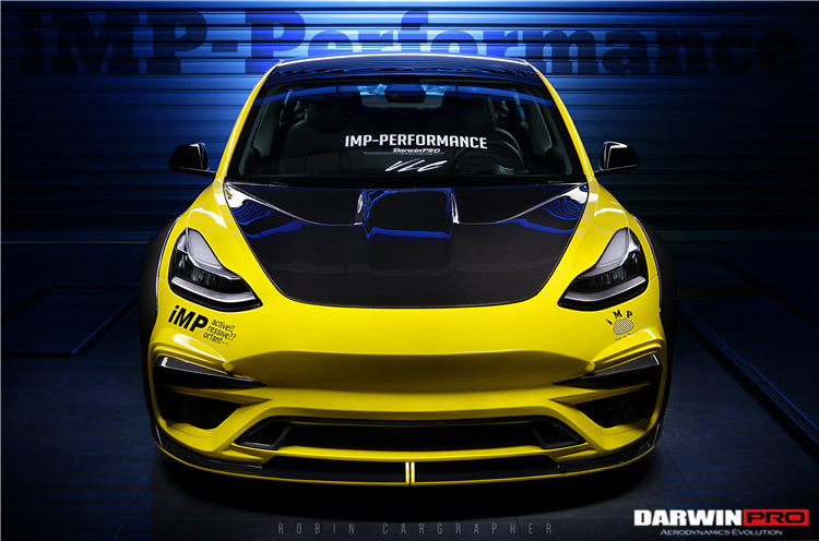 2017-2023 Tesla Model 3 IMP Performance Partial Carbon Fiber Front Bumper - DarwinPRO Aerodynamics