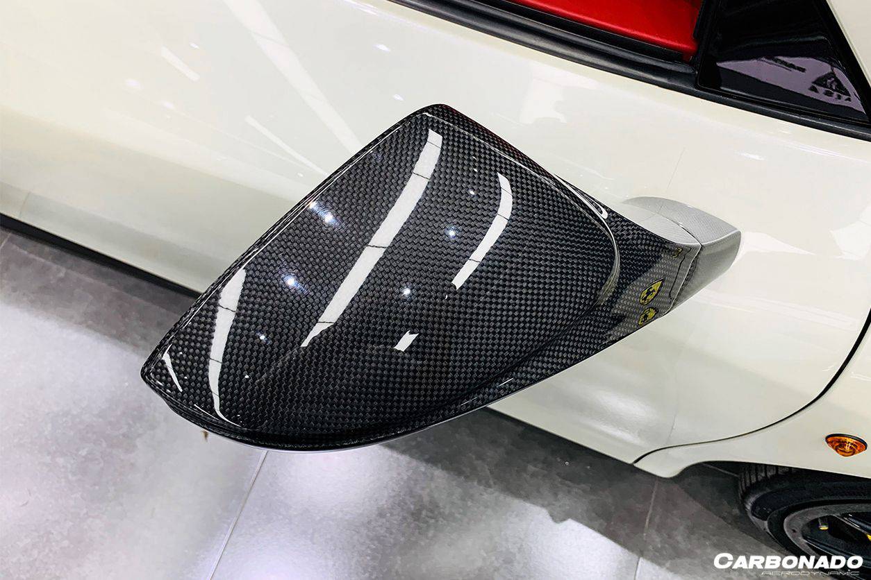 2010-2015 Ferrari 458 Coupe Spyder Speciale OE Style DRY Carbon Fiber Mirror Housing - Carbonado Aero