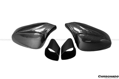 2010-2015 Ferrari 458 Coupe Spyder Speciale OE Style DRY Carbon Fiber Mirror Housing - Carbonado Aero