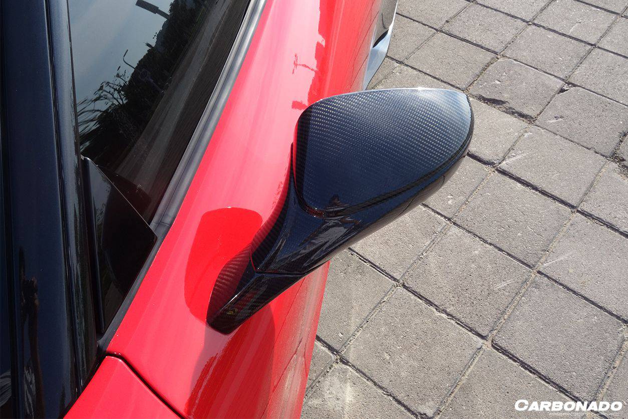 2010-2015 Ferrari 458 Coupe & Spider & Speciale OE Style DRY Carbon Fiber Mirror Housing - Carbonado
