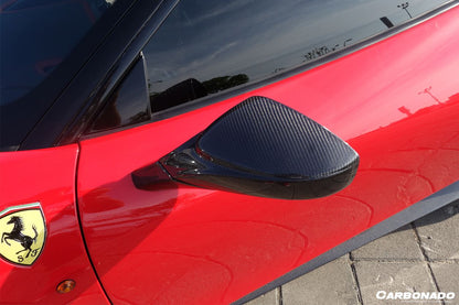 2010-2015 Ferrari 458 Coupe Spyder Speciale OE Style DRY Carbon Fiber Mirror Housing - Carbonado Aero