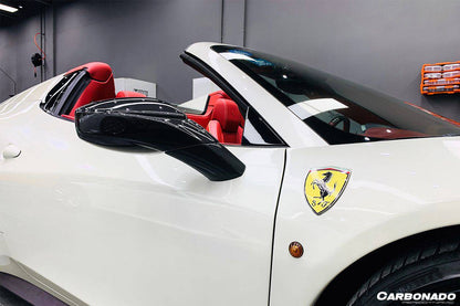 2010-2015 Ferrari 458 Coupe Spyder Speciale OE Style DRY Carbon Fiber Mirror Housing - Carbonado Aero