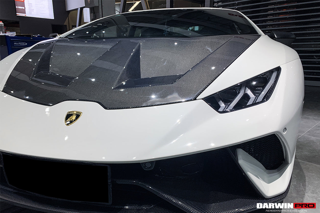 2015-2021 Lamborghini Huracan LP610/LP580/EVO BKSS Style Carbon Fiber Hood - DarwinPRO Aerodynamics
