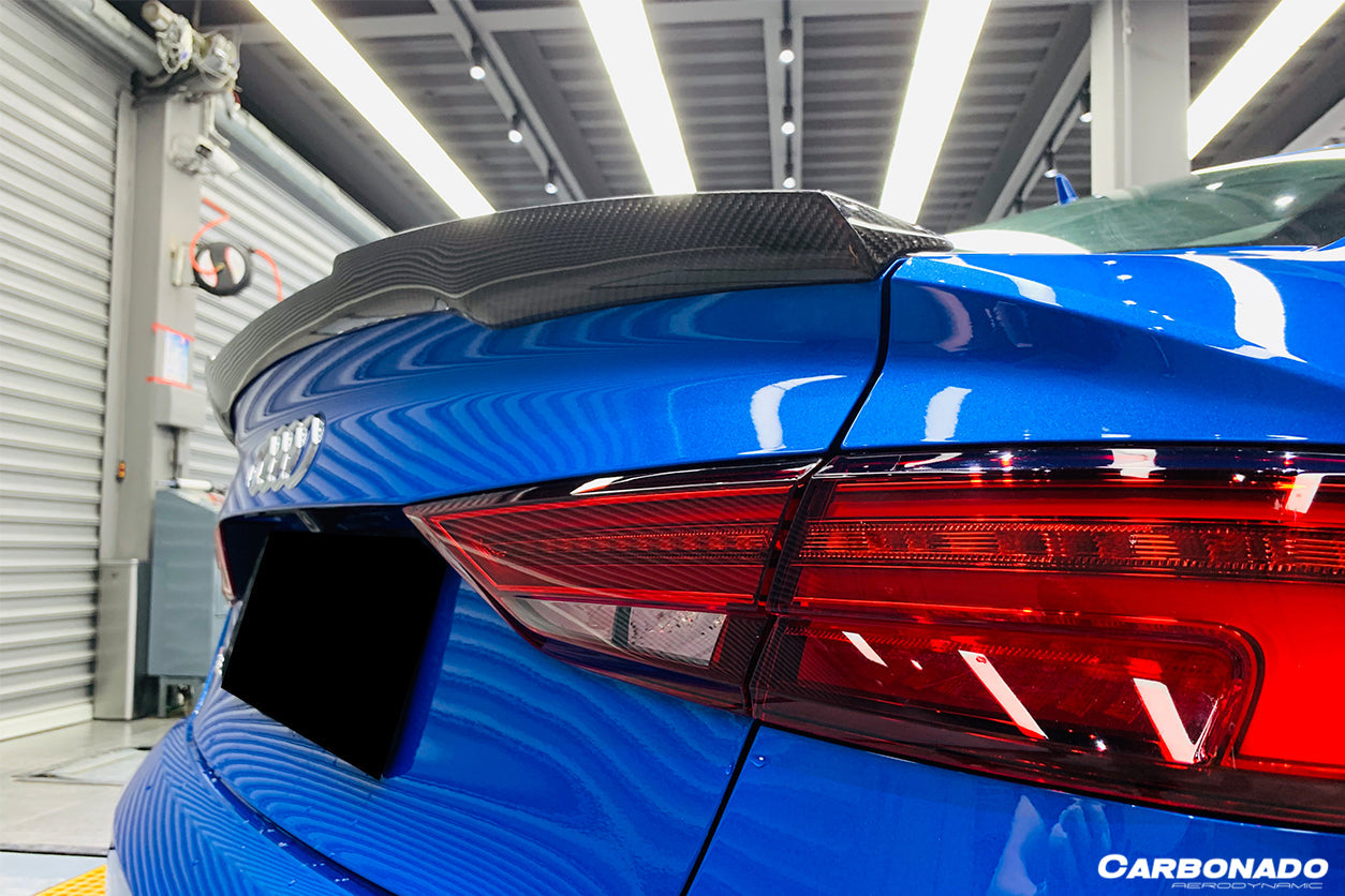 2013-2020 Audi S3/ A3 /RS3 Sedan RW Style Carbon Fiber Trunk Spoiler - Carbonado