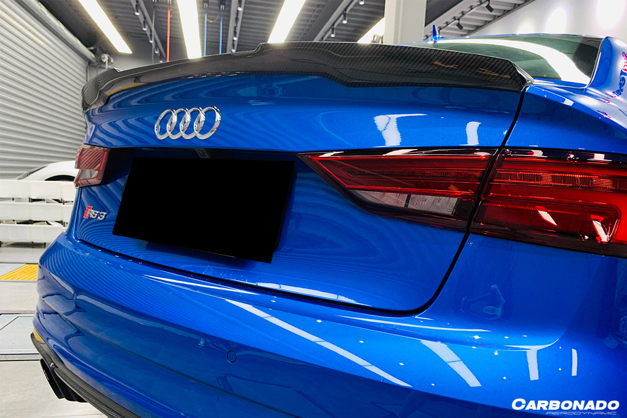 2013-2020 Audi S3/ A3 /RS3 Sedan RW Style Carbon Fiber Trunk Spoiler - Carbonado