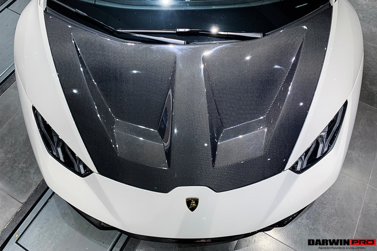 2015-2021 Lamborghini Huracan LP610/LP580/EVO BKSS Style Carbon Fiber Hood - DarwinPRO Aerodynamics